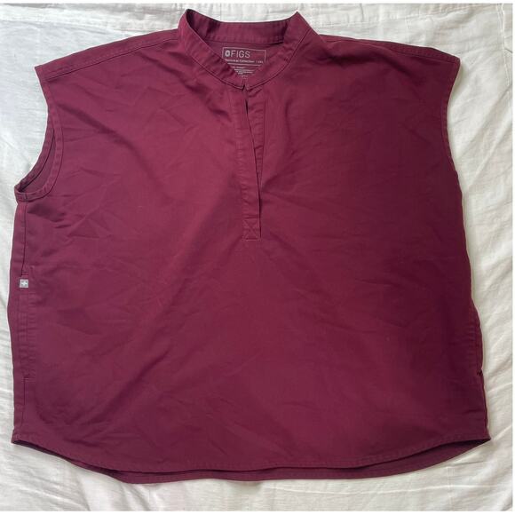 Figs Rafaela Oversized Scrub Top Burgundy Red XXL PO 1618 - Picture 1 of 3